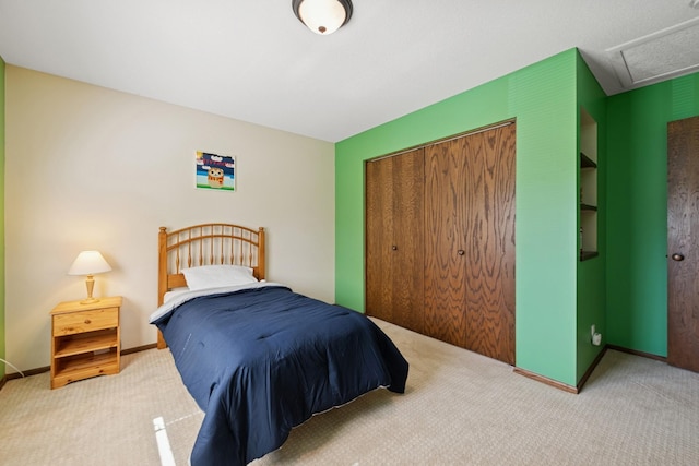 10316 Zinran Ave S, Bloomington, MN 55438 - bedroom featuring a closet, carpet flooring, and attic access
