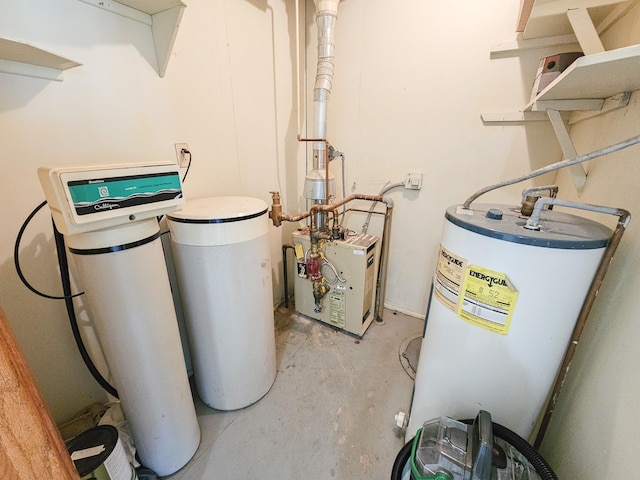 460 3rd St, Bird Island, MN 55310 - utility room with water heater and a heating unit