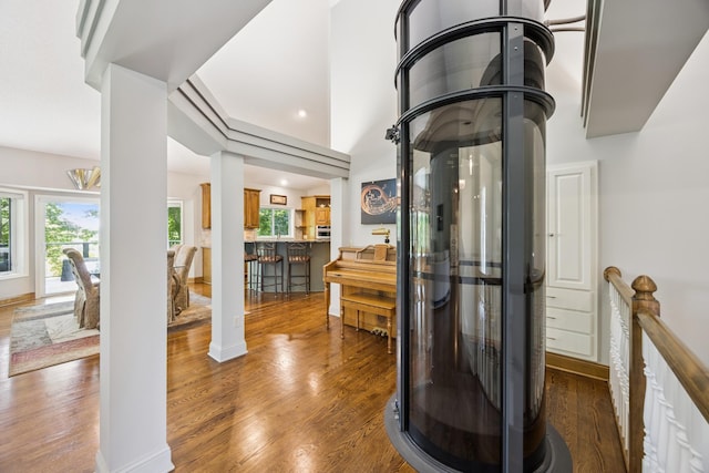 13703 47th St NE, Saint Michael, MN 55376 - entrance foyer with dark wood-style flooring and ornate columns
