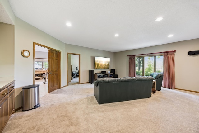 13703 47th St NE, Saint Michael, MN 55376 - living area featuring light colored carpet, recessed lighting, and healthy amount of natural light