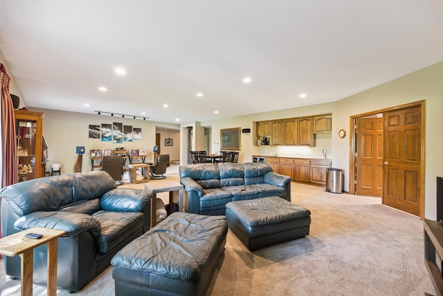 13703 47th St NE, Saint Michael, MN 55376 - living area featuring light colored carpet and recessed lighting