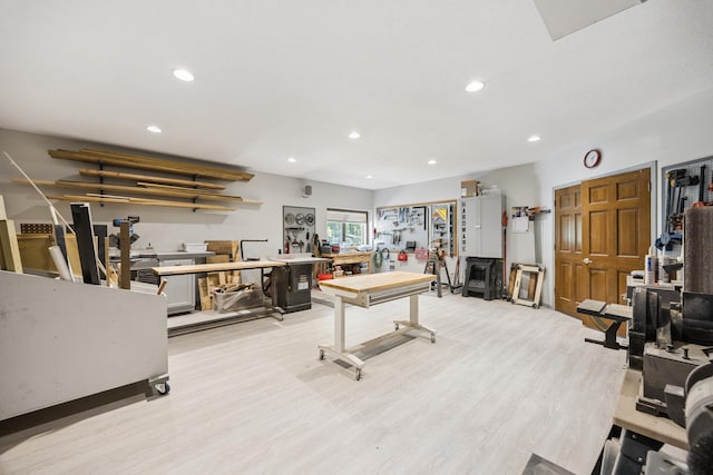13703 47th St NE, Saint Michael, MN 55376 - exercise room with recessed lighting and light wood-type flooring
