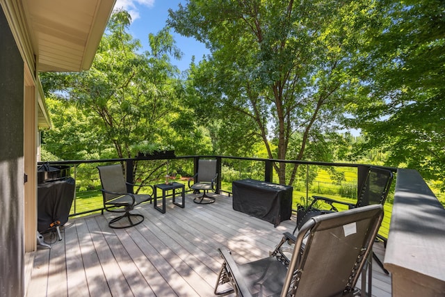 13703 47th St NE, Saint Michael, MN 55376 - deck with view of wooded area