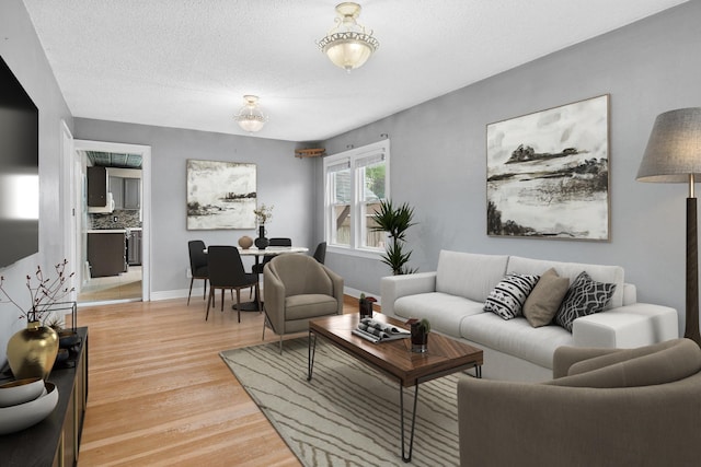 1502 Maywood St, Saint Paul, MN 55117 - living room featuring light wood-type flooring and a textured ceiling