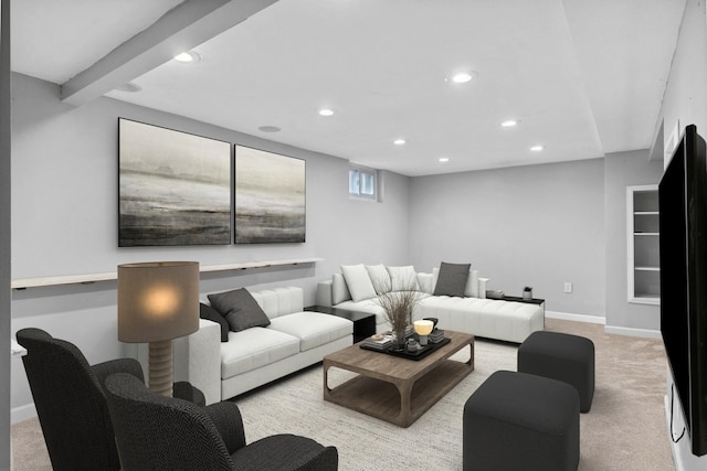 1502 Maywood St, Saint Paul, MN 55117 - carpeted living room with recessed lighting and baseboards