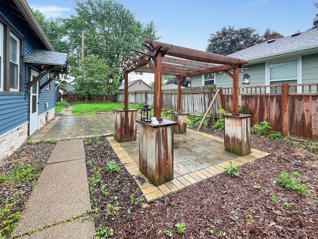 1502 Maywood St, Saint Paul, MN 55117 - fenced backyard featuring a pergola and a patio area