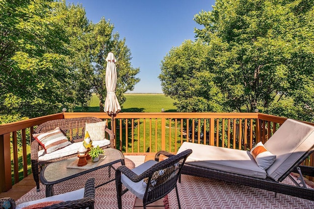 3746 10th St N, Fargo, ND 58102 - wooden terrace featuring an outdoor hangout area