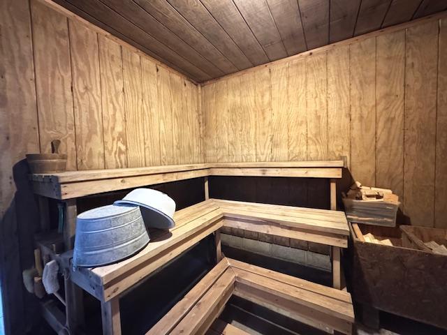 317 2nd St NE, Menahga, MN 56464 - sauna / steam room with wooden ceiling and wooden walls