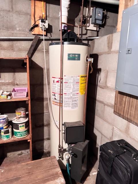 317 2nd St NE, Menahga, MN 56464 - utility room with water heater and electric panel