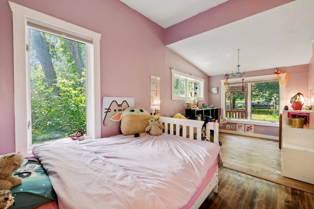 1610 63rd St, Chanhassen, MN 55331 - bedroom featuring hardwood / wood-style floors and lofted ceiling