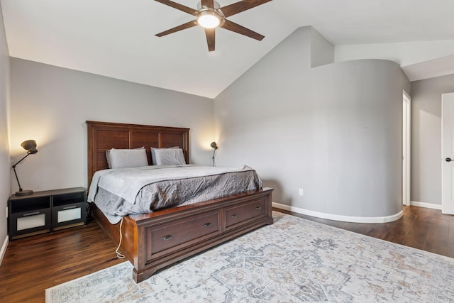 17964 Fresno St NW, Elk River, MN 55330 - bedroom featuring lofted ceiling, wood finished floors, and ceiling fan