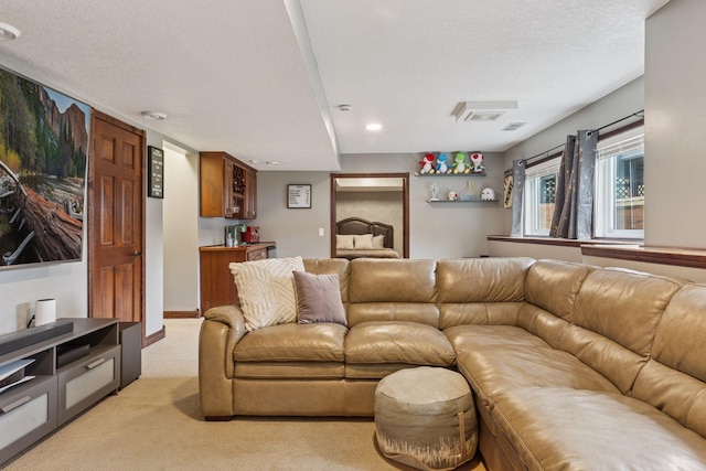 17964 Fresno St NW, Elk River, MN 55330 - living area featuring light carpet and recessed lighting