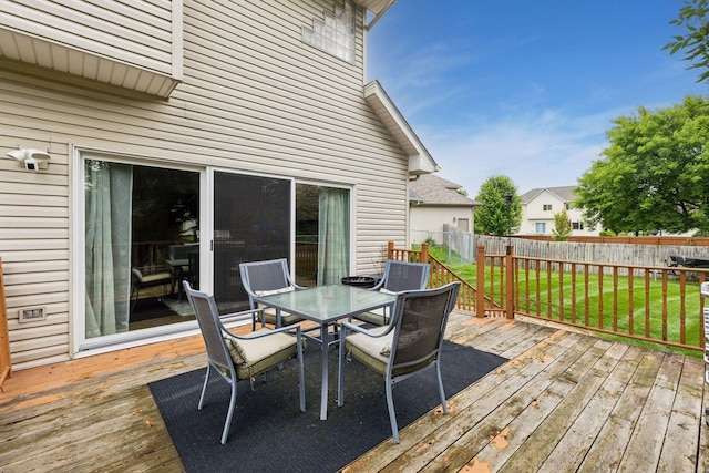 17964 Fresno St NW, Elk River, MN 55330 - wooden terrace featuring outdoor dining space