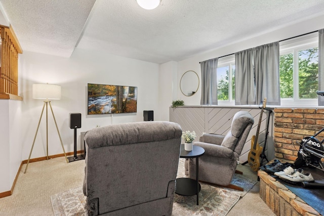 9743 Hemlock Ln N, Maple Grove, MN 55369 - living area with light carpet and a textured ceiling
