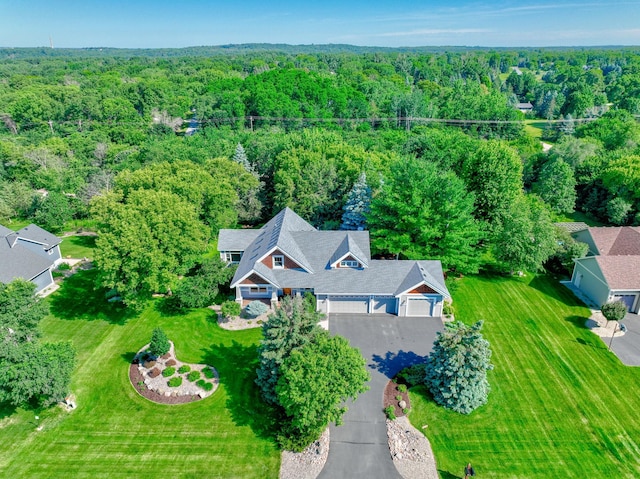 442 Wren Ln, Hudson, WI 54016 - aerial view of property and surrounding area featuring a heavily wooded area