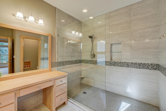 442 Wren Ln, Hudson, WI 54016 - full bath with walk in shower, vanity, and recessed lighting