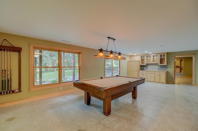 442 Wren Ln, Hudson, WI 54016 - game room with recessed lighting, pool table, and light tile patterned floors