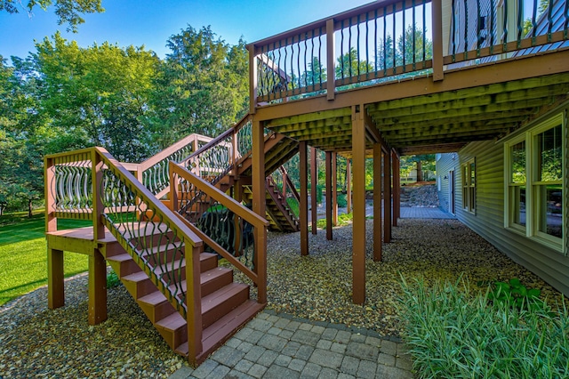 442 Wren Ln, Hudson, WI 54016 - view of patio featuring stairs and a deck