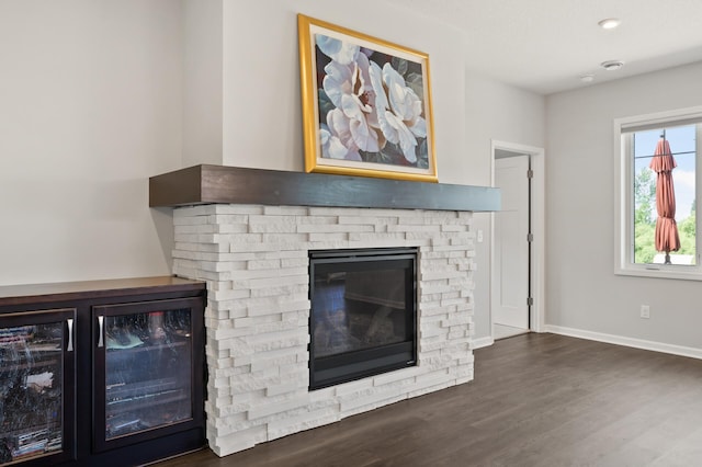 19400 75th Ave, Corcoran, MN 55340 - detailed view of a stone fireplace and wood finished floors