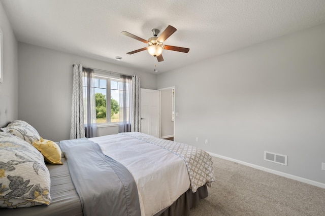 19400 75th Ave, Corcoran, MN 55340 - bedroom with carpet flooring, a ceiling fan, and a textured ceiling