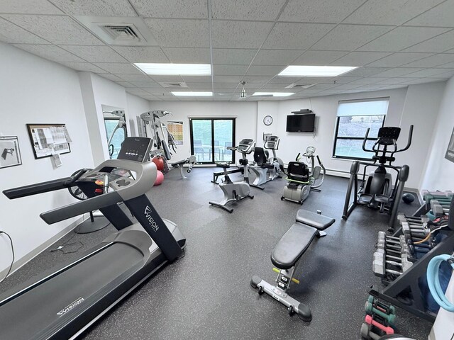 6615 Lake Shore Dr S Unit 317, Richfield, MN 55423 - exercise room with a drop ceiling