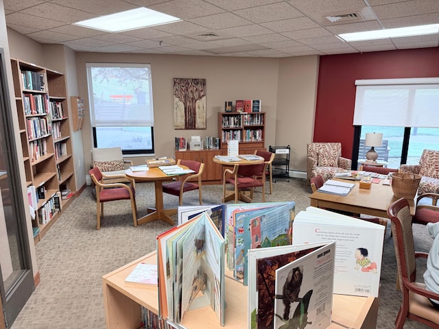 6615 Lake Shore Dr S Unit 317, Richfield, MN 55423 - carpeted home office featuring healthy amount of natural light and a paneled ceiling