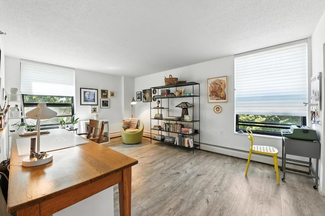 6615 Lake Shore Dr S Unit 317, Richfield, MN 55423 - office space with wood finished floors, a textured ceiling, and baseboard heating