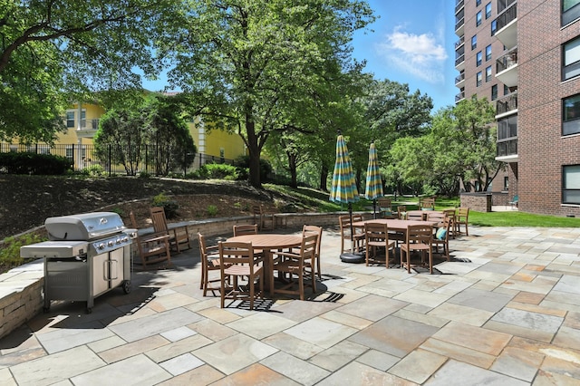 6615 Lake Shore Dr S Unit 317, Richfield, MN 55423 - view of patio featuring outdoor dining area and grilling area