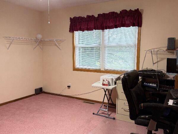 31044 Acorn Lake Rd, Frazee, MN 56544 - home office featuring carpet floors and baseboards