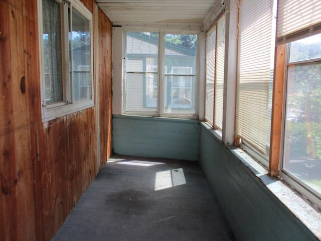 658 Bellows St, Saint Paul, MN 55107 - unfurnished sunroom with plenty of natural light, wooden walls, and carpet flooring