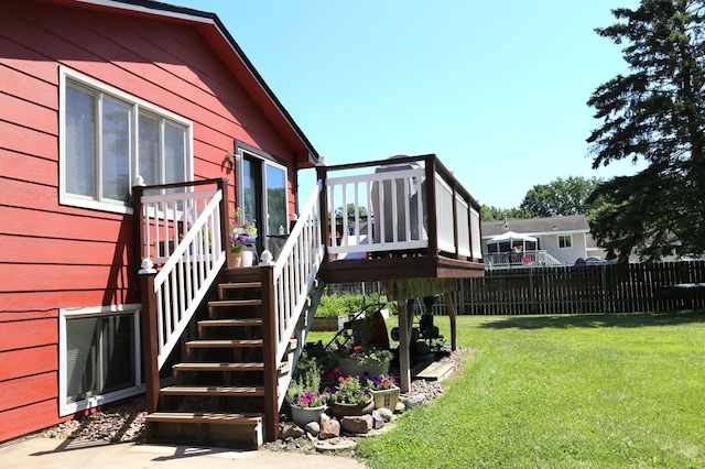 8301 Sumter Ave N, Brooklyn Park, MN 55445 - view of yard with stairs and a deck