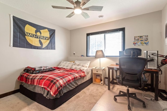 2065 Pleasant Dr, Prescott, WI 54021 - carpeted bedroom with an office area and ceiling fan