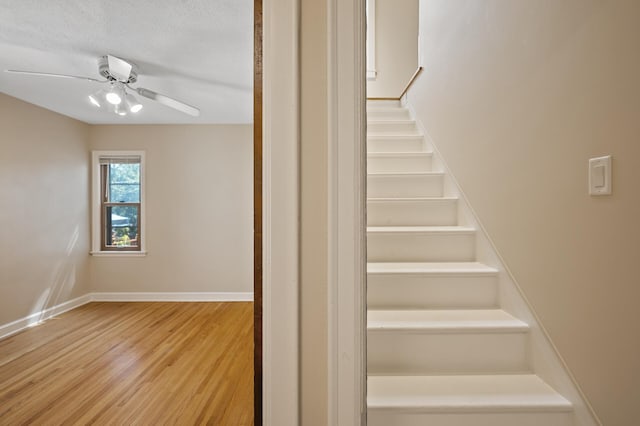 5321 Park Ave, Minneapolis, MN 55417 - stairway with wood finished floors and ceiling fan