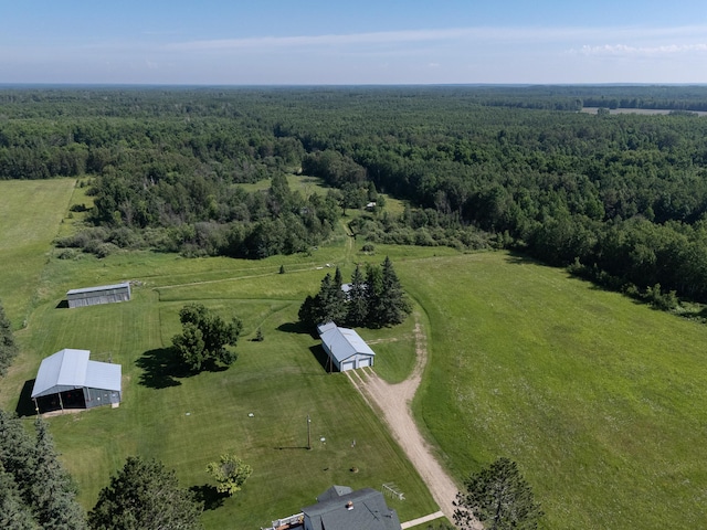 6770 County Road 65 NE, Deer River, MN 56636 - aerial view of property and surrounding area with a heavily wooded area and rural landscape