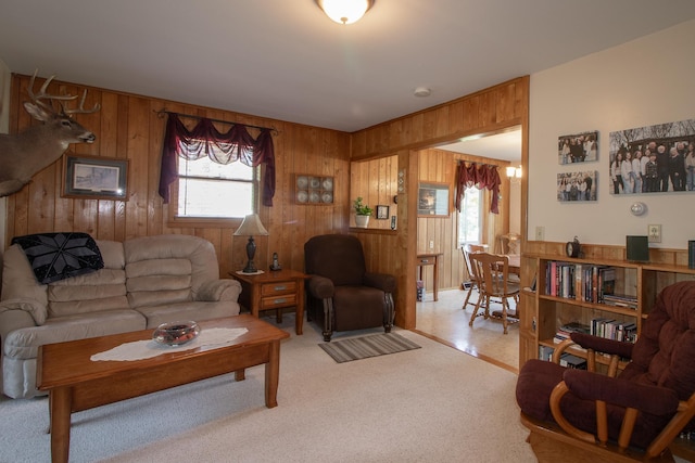 6770 County Road 65 NE, Deer River, MN 56636 - living room with wooden walls and light colored carpet