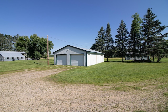 6770 County Road 65 NE, Deer River, MN 56636 - detached garage featuring dirt driveway
