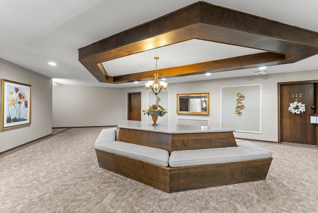 4380 Brookside Ct Unit 103, Edina, MN 55436 - corridor featuring carpet floors, recessed lighting, a chandelier, and crown molding