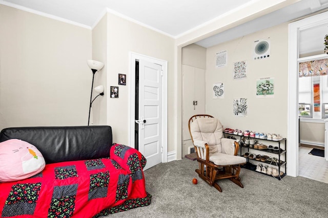 702 11th St, Duluth, MN 55805 - living area featuring carpet and crown molding