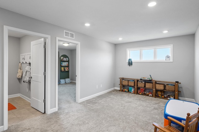 1126 Stonebridge Path, Jordan, MN 55352 - recreation room with carpet and recessed lighting