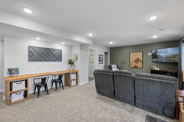 1126 Stonebridge Path, Jordan, MN 55352 - carpeted living room featuring recessed lighting and a desk