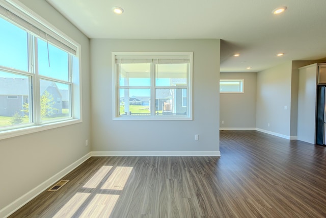 8251 62nd St, Bay South, Cottage Grove, MN 55016 - spare room featuring dark wood-type flooring and recessed lighting