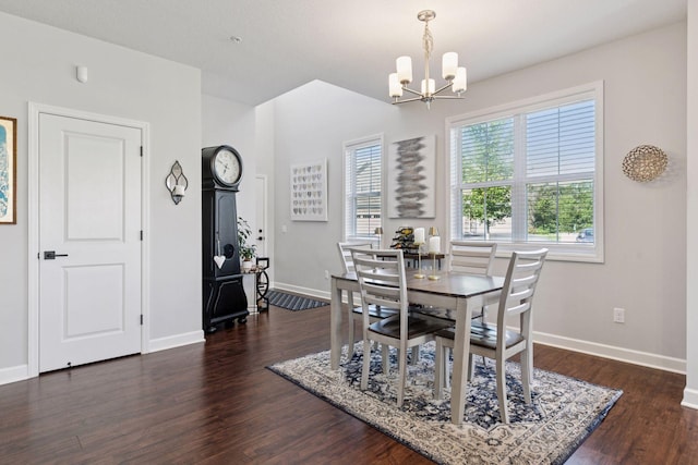 4297 Corn Silk Ln, Woodbury, MN 55129 - dining space featuring a chandelier and dark wood-style flooring