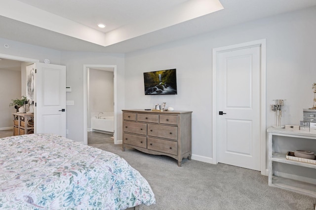 4297 Corn Silk Ln, Woodbury, MN 55129 - bedroom featuring light carpet, recessed lighting, and ensuite bathroom