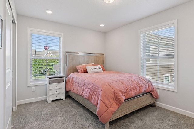 4297 Corn Silk Ln, Woodbury, MN 55129 - bedroom featuring multiple windows, carpet floors, and recessed lighting