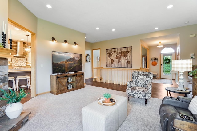2064 141st Ln NE, Ham Lake, MN 55304 - living area featuring recessed lighting and wood finished floors