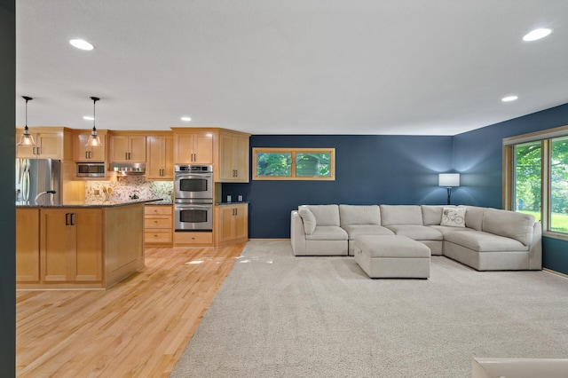 9610 28th Ave N, Plymouth, MN 55441 - living room with light wood-type flooring and recessed lighting