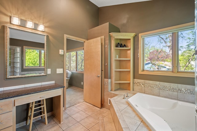 9610 28th Ave N, Plymouth, MN 55441 - bathroom featuring a bath, tile patterned flooring, and vanity