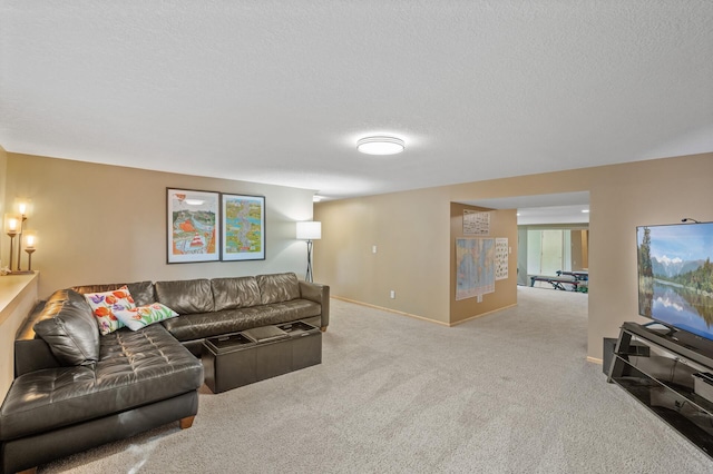 9610 28th Ave N, Plymouth, MN 55441 - living area featuring light carpet and a textured ceiling