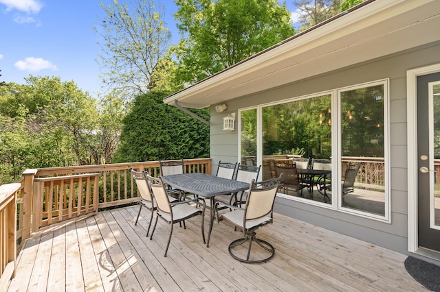 9610 28th Ave N, Plymouth, MN 55441 - wooden terrace with outdoor dining space