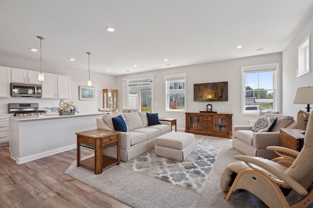 10888 Territorial Trl, Dayton, MN 55369 - living room featuring light wood-style flooring and recessed lighting